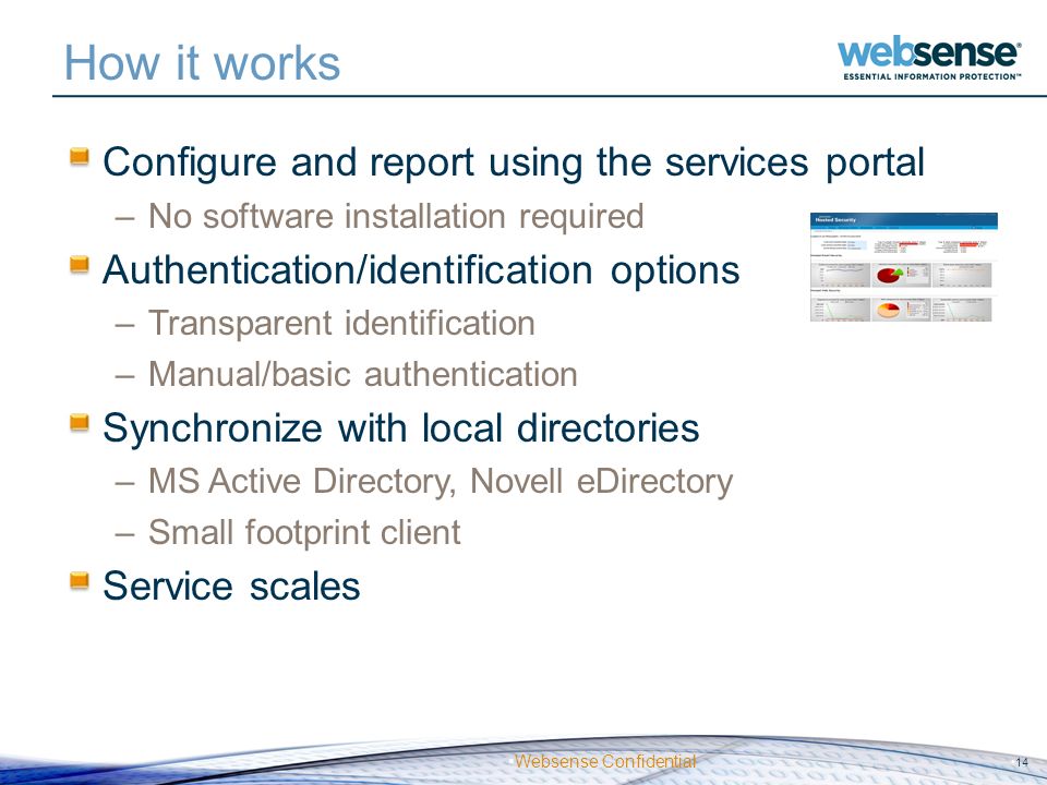 Websense custom presentation reports